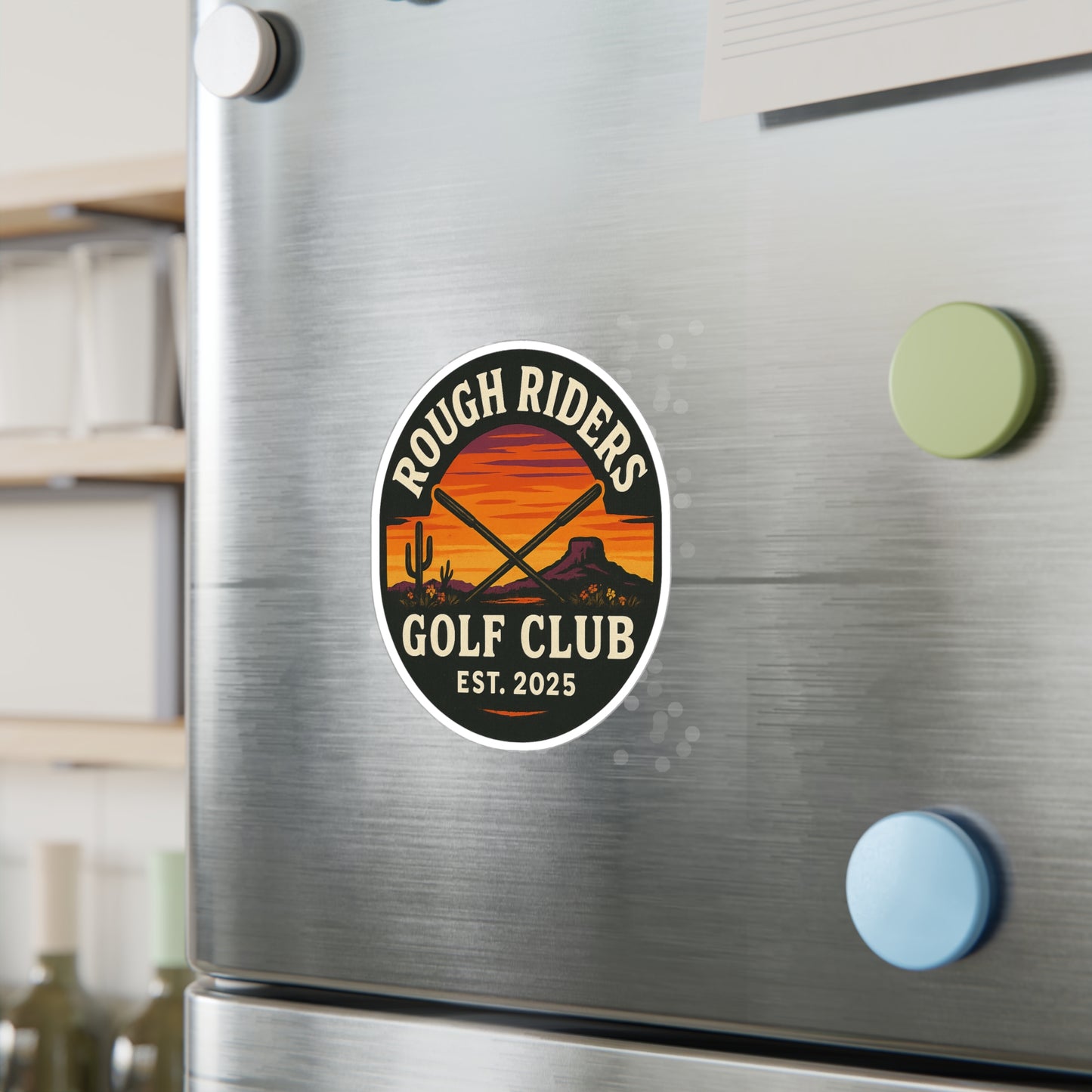 Rough Riders Golf Club Sunset Desert Vinyl Sticker