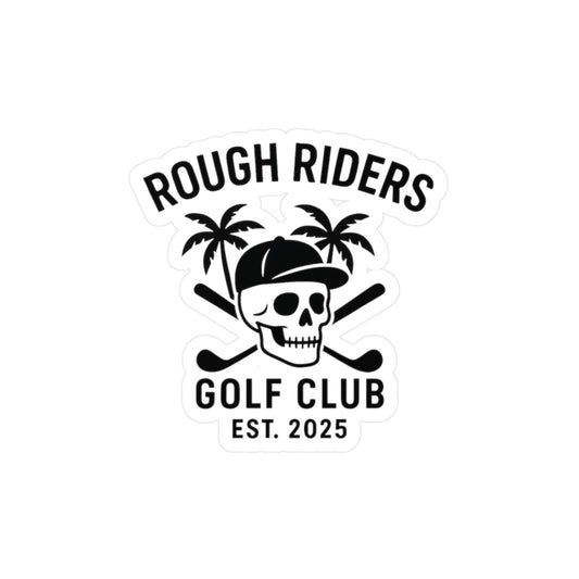 Rough Riders Golf Club Skull & Cross Clubs Sticker
