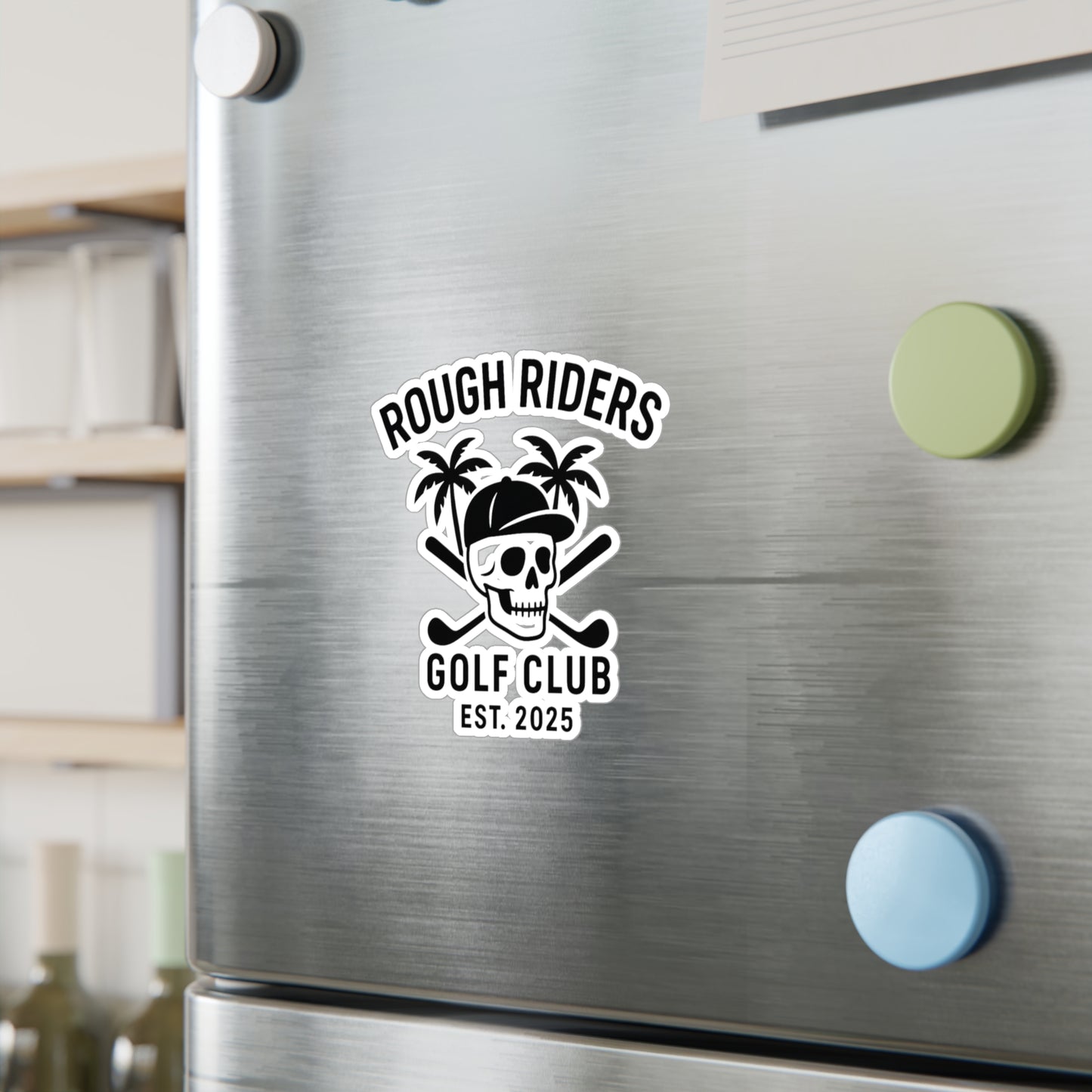 Rough Riders Golf Club Skull & Cross Clubs Sticker