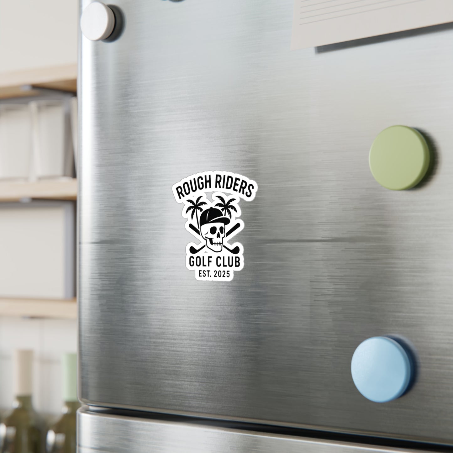 Rough Riders Golf Club Skull & Cross Clubs Sticker