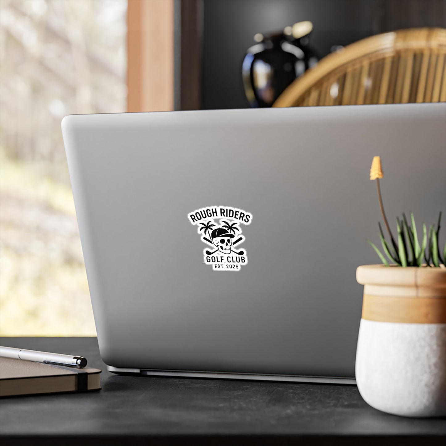 Rough Riders Golf Club Skull & Cross Clubs Sticker