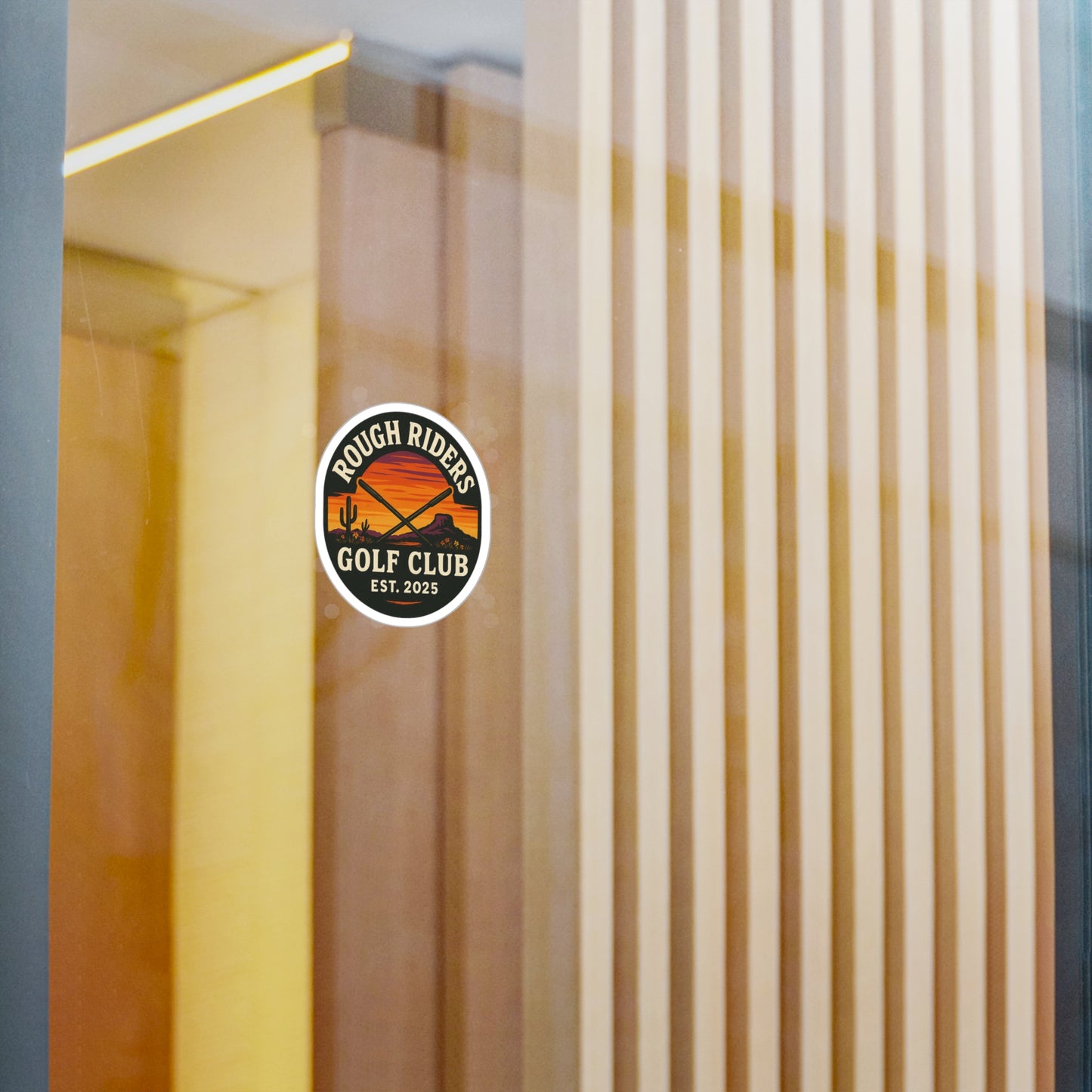 Rough Riders Golf Club Sunset Desert Vinyl Sticker