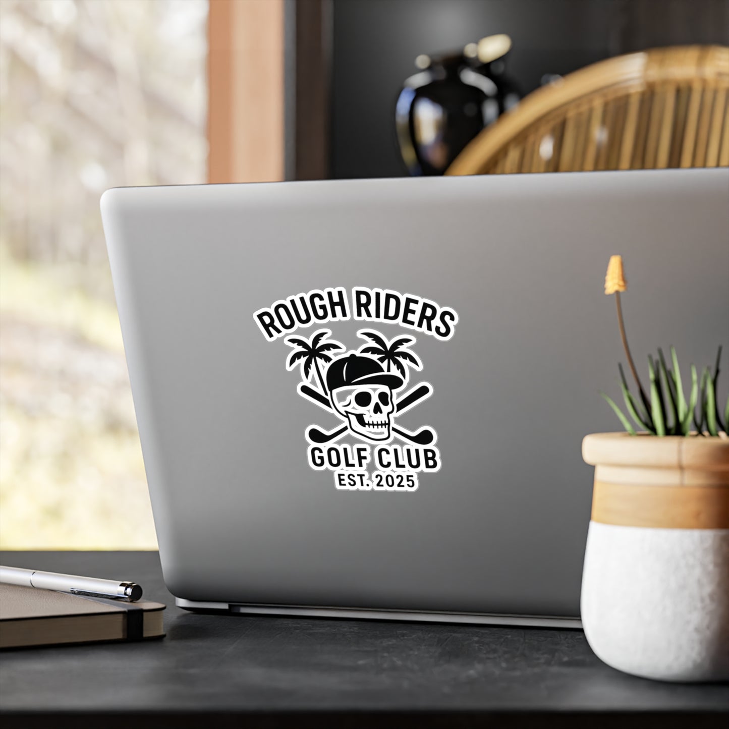 Rough Riders Golf Club Skull & Cross Clubs Sticker
