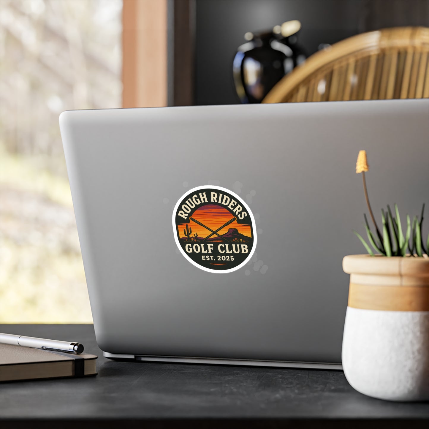 Rough Riders Golf Club Sunset Desert Vinyl Sticker