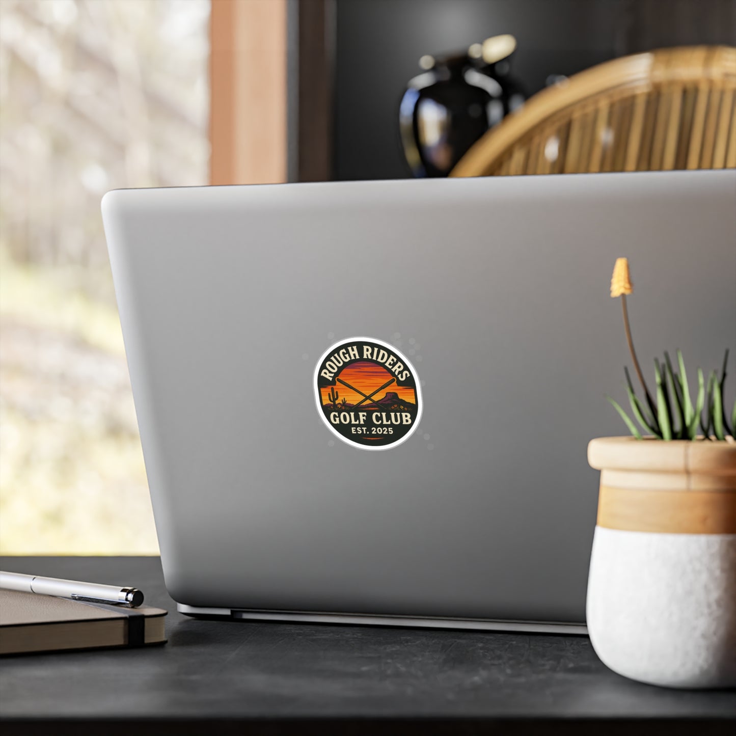 Rough Riders Golf Club Sunset Desert Vinyl Sticker