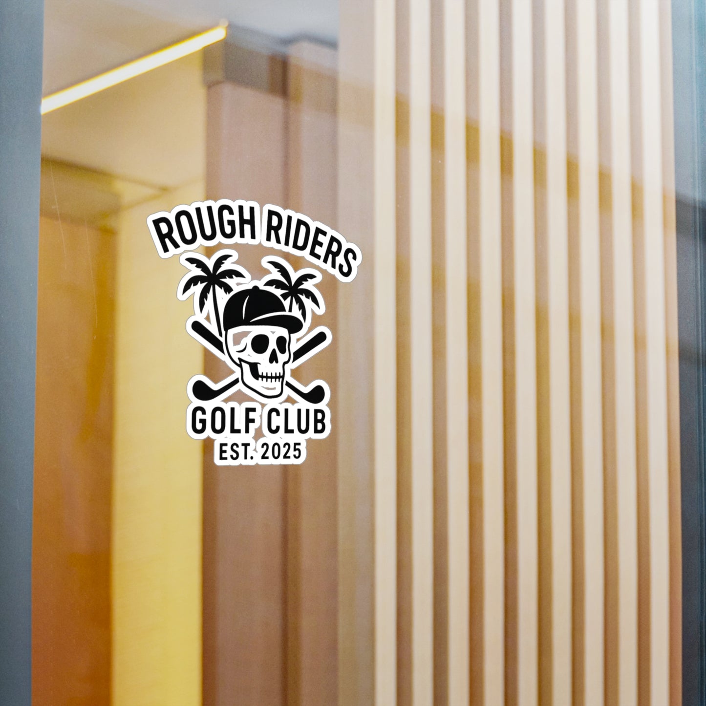 Rough Riders Golf Club Skull & Cross Clubs Sticker