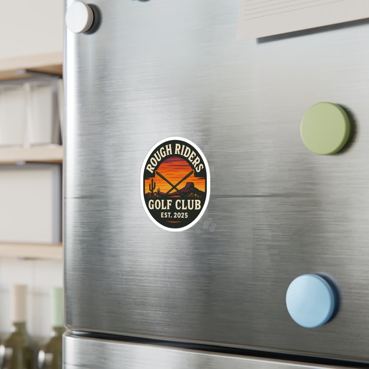 Rough Riders Golf Club Sunset Desert Vinyl Sticker