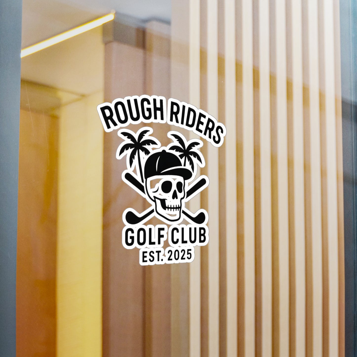 Rough Riders Golf Club Skull & Cross Clubs Sticker
