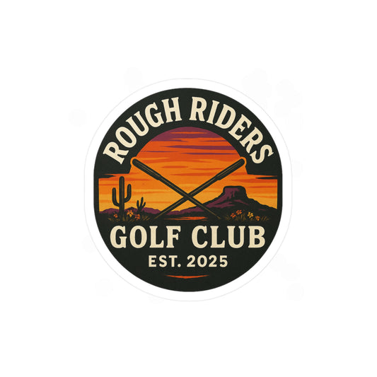 Rough Riders Golf Club Sunset Desert Vinyl Sticker