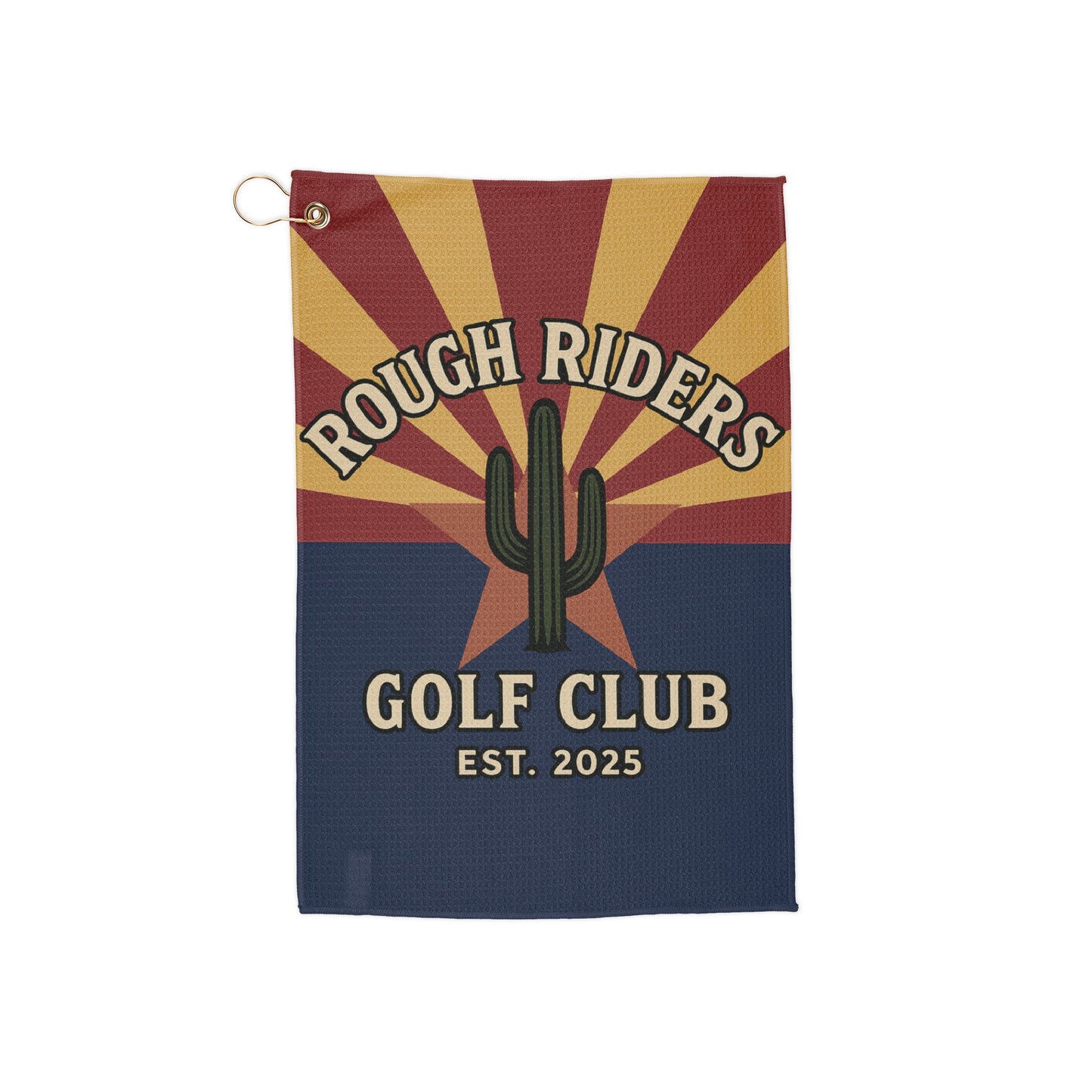 Rough Riders Golf Club Towel – Arizona Desert Cactus Design | Premium Microfiber