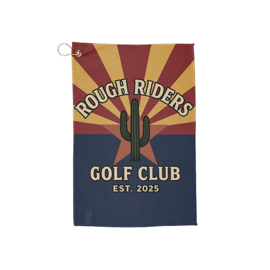 Rough Riders Golf Club Towel – Arizona Desert Cactus Design | Premium Microfiber