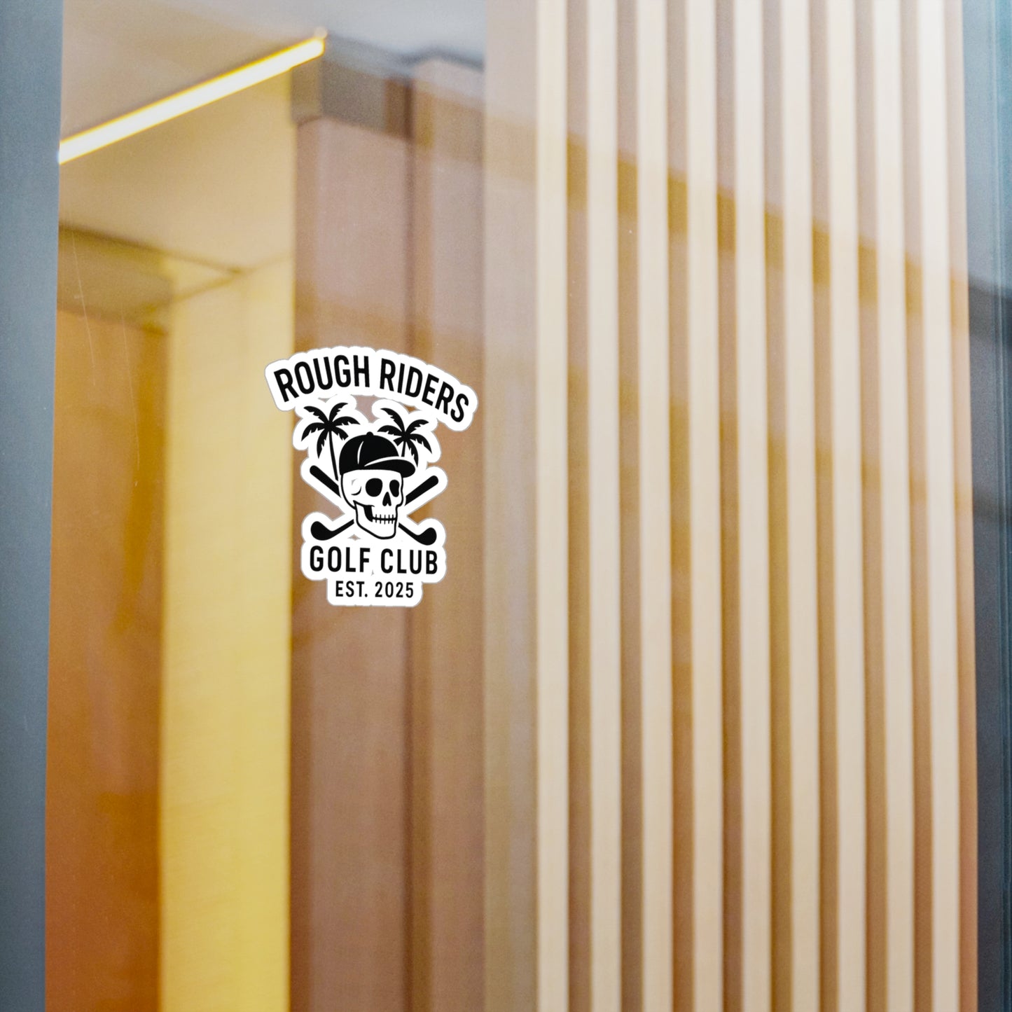 Rough Riders Golf Club Skull & Cross Clubs Sticker